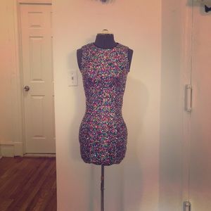 Multi colored sequin mini dress
